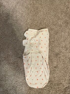 SwaddleMe White One-Piece Swaddle with Pink Floral Print